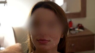 Step sister takes cumshot in eyes after epic blowjob.