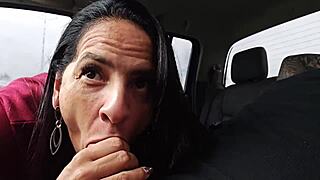 Amateur couple does throat fucking