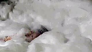 Cyno enjoys a solo bubble bath in costume.