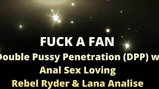 Bubble-butt blondes lana get double vaginal assfucking and anal creampie