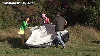 forest guide bends girlfriend over for doggystyle 😈