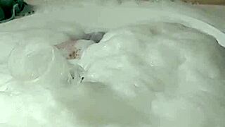 Cyno enjoys a solo bubble bath in costume.