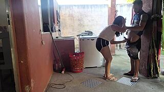 My wife left, and the maid couldn’t resist my hard cock!