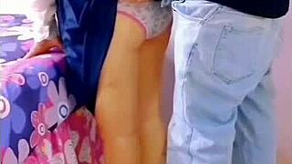 Drilled neighbor's wall and tight pussy outdoors