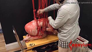 Beautiful woman is being dominated and gagging on a dick