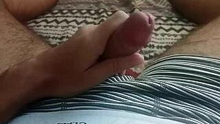 i guide you through jerking off my big cock while i moan and cum deliciously in this homemade solo session