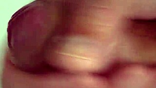 Close-up of solo masturbation session