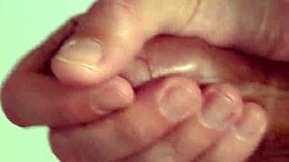 Close-up of solo masturbation session