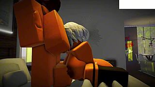 Roblox slut gets hardcore gay ass blowjob and creampie pumping.