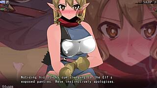 Can the tall elf defeat yume-same in this provocative scene?