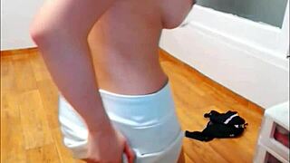 Look at that hot girl in shiny pink satin panties!