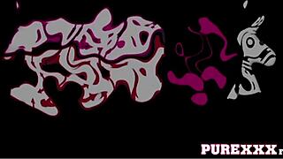 Blonde Angel with Small Tits Fucks Purple Toy in Solo Session