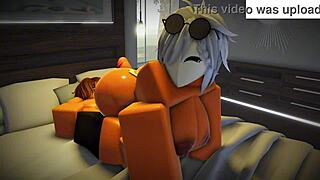 Roblox slut gets hardcore gay ass blowjob and creampie pumping.