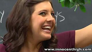 Nerdy professor fucks blonde teen in special holiday scene