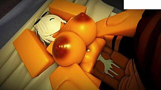 Roblox slut gets hardcore gay ass blowjob and creampie pumping.