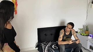 My hot neighbor says, 'Teach me Free Fire,' and sits on me