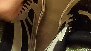 Friend Has Fun Trashing My Sneakers In This Shoe Fetish Video.