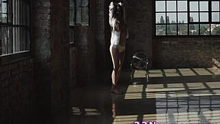 Can this cute petite babe handle a monster cock cumshot?