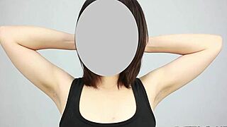 Japanese girl explores her wild side with armpit fetish play in private.