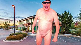 Stripping And Masturbating In Parking With Big Tits And Ass! Orgasm Moaning