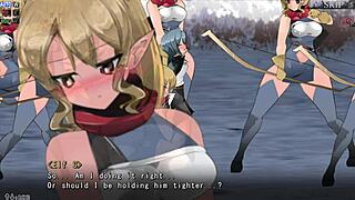 Can the tall elf defeat yume-same in this provocative scene?