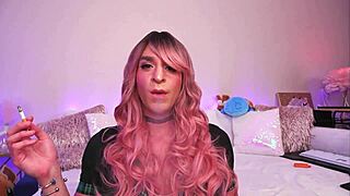 my first sissy smoking fetish video, focusing on close-ups, and i did well