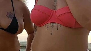 flashing big ass on the beach for mature fun 😜