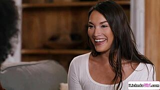 Can you believe this big tits ebony babe licking her roommate and girlfriend in the dorm?