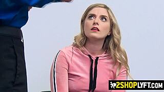 blonde shoplifter respects law with rough big cock sex!