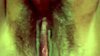 latina milf sneaks a quickie beaver clit play before husband arrives.