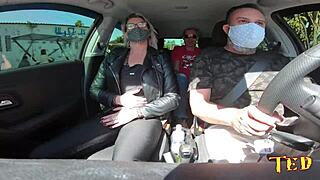 Katharine Madrid ENTERS the CAR and JOINS the RIDE with Ted.