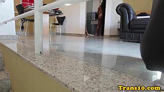 bubblebutt tranny bouncing her round booty in heels.