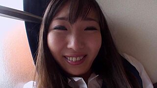adorable japanese girl moans cutely with creamy cum in hairy pussy today