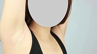 Japanese girl explores her wild side with armpit fetish play in private.