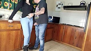 She Gets On Her Knees In Vegas For A Sloppy Blowjob And Ass Shaking.