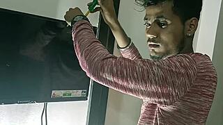 tv mechanic helps divorced bhabhi with her big tits issue in bengali story