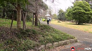 Kotori Shirayuki Sucks Cock Hard in Public Toilet Showdown