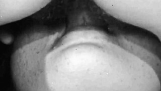 Vintage lesbians dive into hairy pussy eating action with retro vibes.