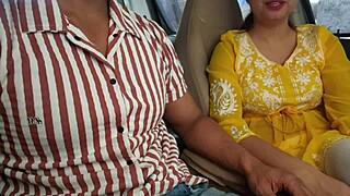 Teen 18+ Shows Boobs in Car for Monster Cock in Risky Public Outdoor Setting