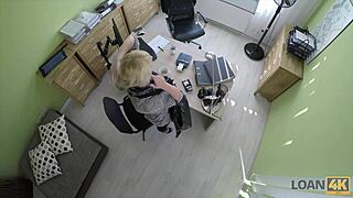 loan4k agent bangs tight teen pussy then approves her loan after czech interview