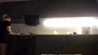 BBW Masturbates with Dildo While Cooking in the Kitchen