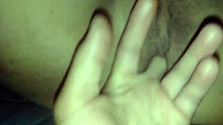 spreading tight shaved pussy for a deep creampie.