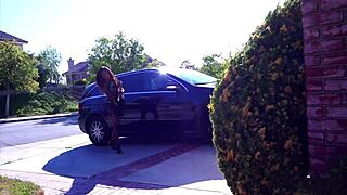 Petite Black Cutie Ripped Clothes Dripping Wet Orgasm Quickie Interracial Fuck