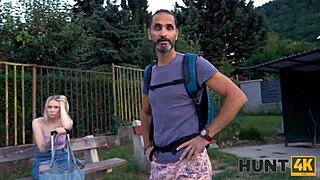 Hunt4k Experienced Man Satisfies Blonde GF In Outdoor Doggystyle For Cash