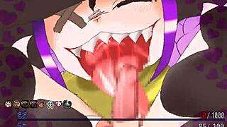 Chasha's defeat leads to intense strap-on fellatio.