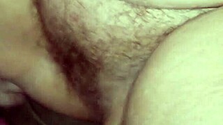 Hairy Pregnant Pussy Filled with Cum in Intense Creampie Scene