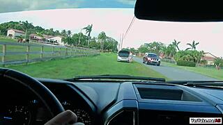 Naughty Jessie Shows Stranger Her Pussy Outdoors