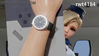 Mercy gives special first class service with riding, blowjob, and cum