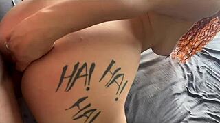 ruiva sucks monster cock and begs for cum