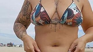 Flashing Panties on Beach for Attention